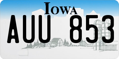 IA license plate AUU853