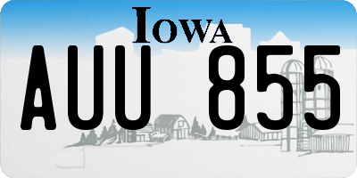 IA license plate AUU855