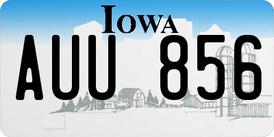 IA license plate AUU856