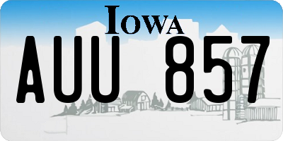 IA license plate AUU857
