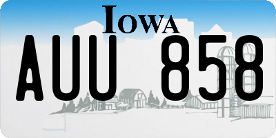IA license plate AUU858