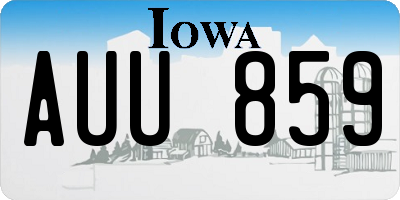 IA license plate AUU859