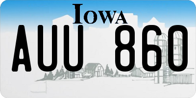 IA license plate AUU860
