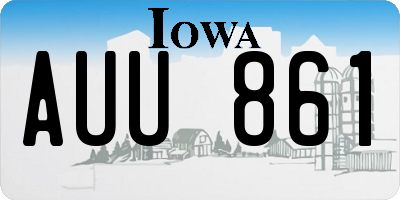 IA license plate AUU861