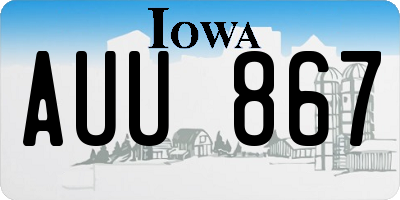 IA license plate AUU867