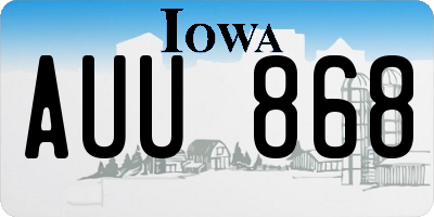 IA license plate AUU868