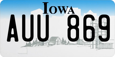 IA license plate AUU869