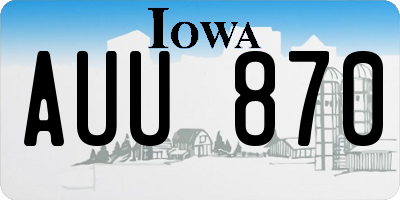 IA license plate AUU870
