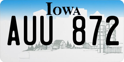IA license plate AUU872