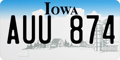 IA license plate AUU874
