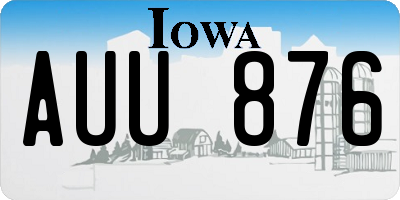 IA license plate AUU876