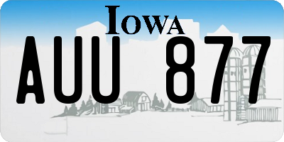 IA license plate AUU877