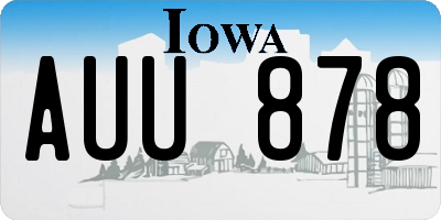 IA license plate AUU878