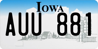 IA license plate AUU881