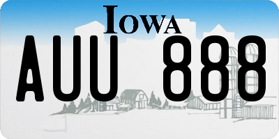 IA license plate AUU888