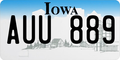 IA license plate AUU889