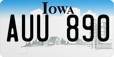 IA license plate AUU890