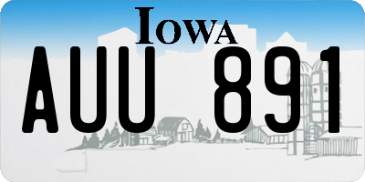 IA license plate AUU891