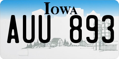 IA license plate AUU893