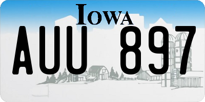 IA license plate AUU897