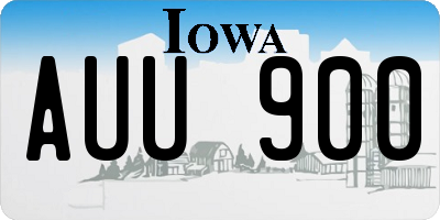 IA license plate AUU900