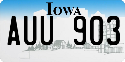 IA license plate AUU903