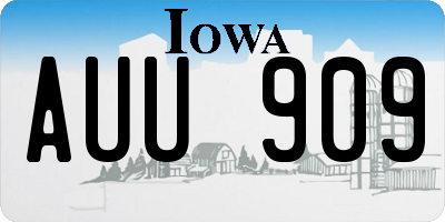 IA license plate AUU909