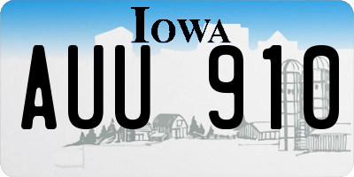 IA license plate AUU910