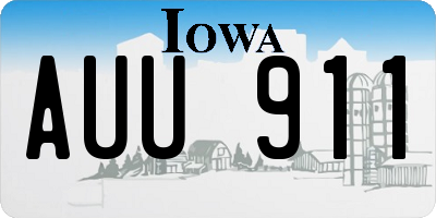 IA license plate AUU911