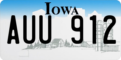 IA license plate AUU912