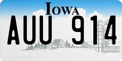 IA license plate AUU914