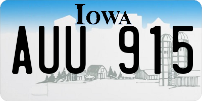 IA license plate AUU915