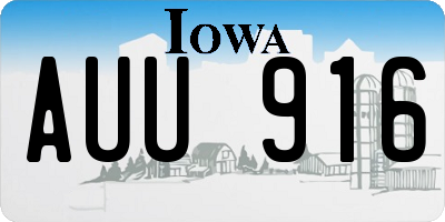 IA license plate AUU916