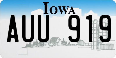 IA license plate AUU919