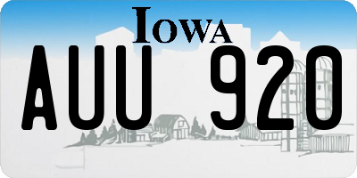 IA license plate AUU920