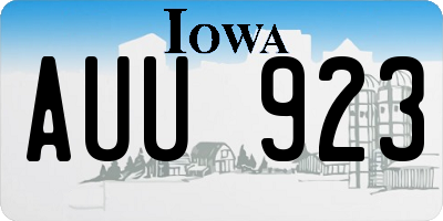 IA license plate AUU923