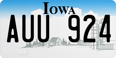 IA license plate AUU924