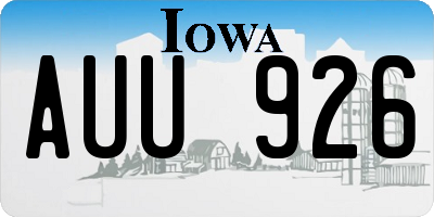 IA license plate AUU926