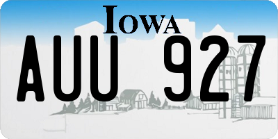 IA license plate AUU927
