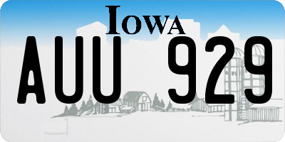 IA license plate AUU929