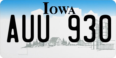 IA license plate AUU930