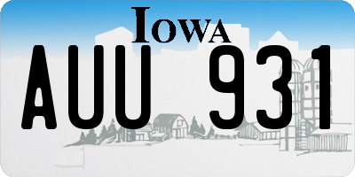 IA license plate AUU931