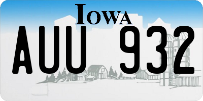 IA license plate AUU932