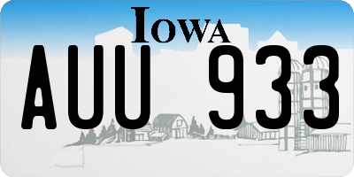 IA license plate AUU933