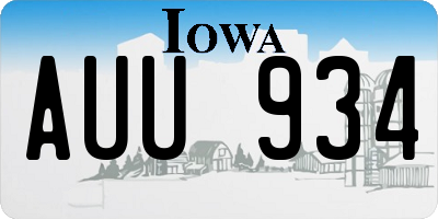 IA license plate AUU934