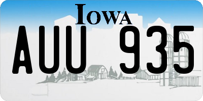 IA license plate AUU935