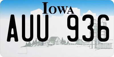 IA license plate AUU936