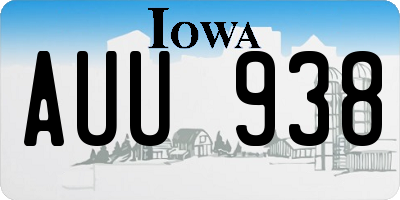 IA license plate AUU938