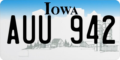 IA license plate AUU942