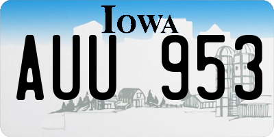IA license plate AUU953